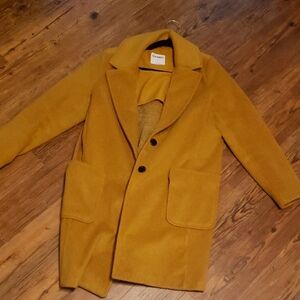 Old Navy Yellow Pea Coat Classic Tailored Design